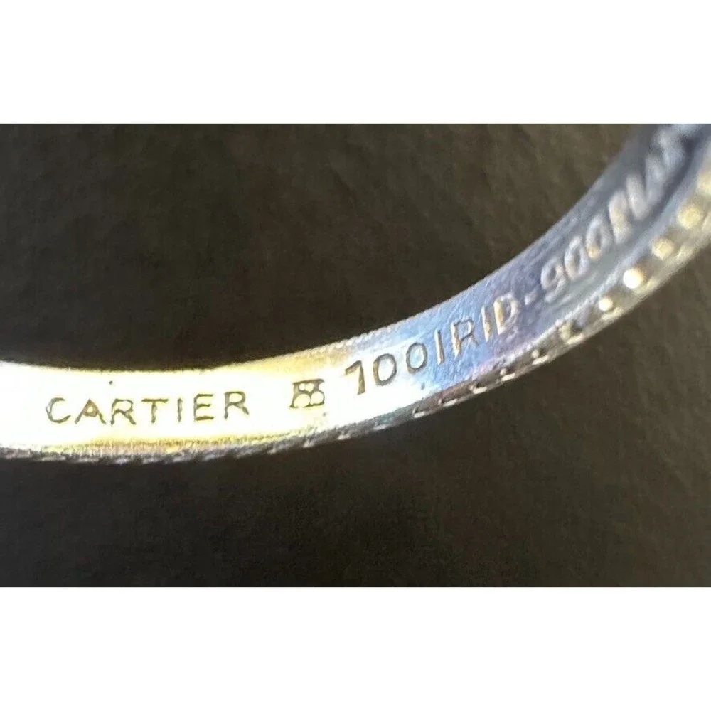 Circa 1930s CARTIER Platinum Wedding Ring Band Etched Engraved Art Deco Sz 5.25 - Picture 6 of 14